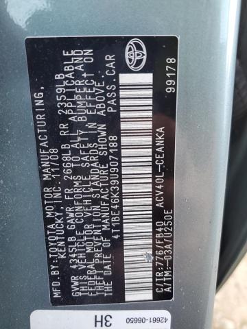 Photo 10 from auction – 2009 TOYOTA CAMRY BASE with VIN 4T1BE46K39U907188