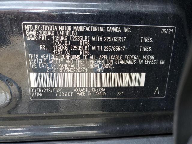 Photo 10 from auction – 2021 TOYOTA RAV4 LE with VIN 2T3F1RFV2MC220371