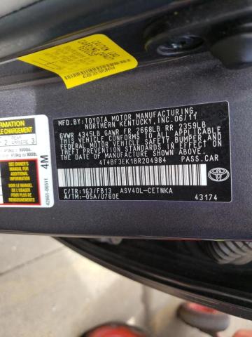 Photo 10 from auction – 2011 TOYOTA CAMRY BASE with VIN 4T4BF3EK1BR204984