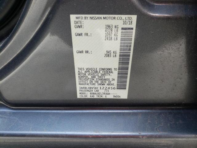 Photo 10 from auction – 2019 NISSAN ALTIMA S with VIN 1N4BL4BV5KC122456