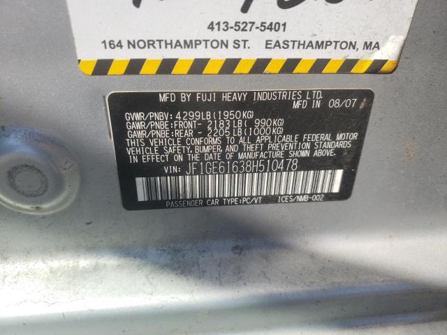 صورة رقم 10 من المزاد - 2008 SUBARU IMPREZA 2. مع VIN JF1GE61638H510478