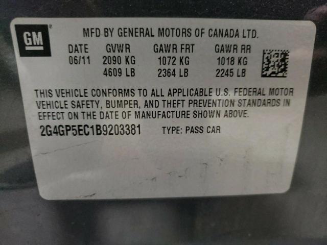 Photo 10 from auction – 2011 BUICK REGAL CXL with VIN 2G4GP5EC1B9203381
