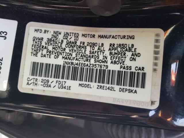 Photo 10 from auction – 2010 TOYOTA COROLLA BA with VIN 1NXBU4EE6AZ357679