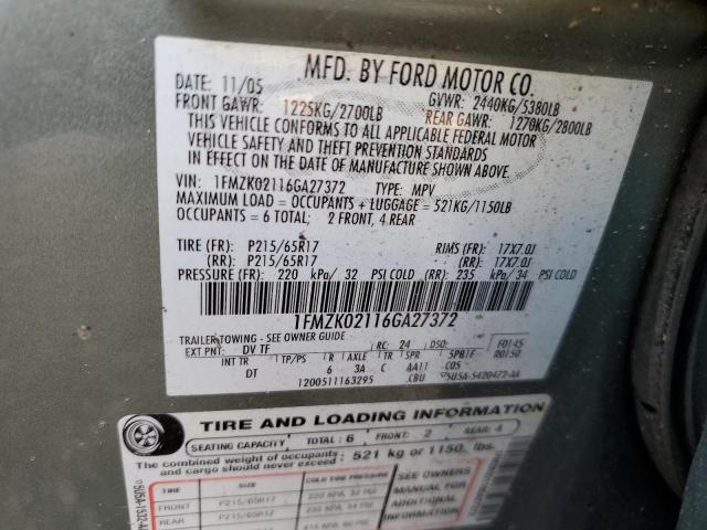 Photo 10 from auction – 2006 FORD FREESTYLE with VIN 1FMZK02116GA27372