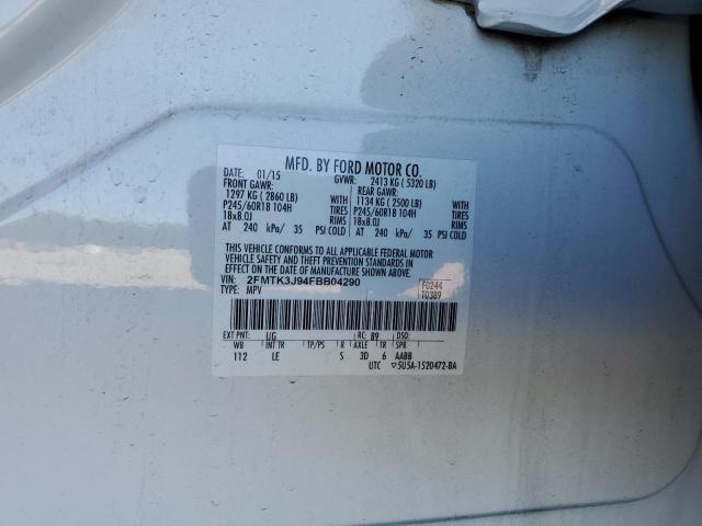 Photo 10 from auction – 2015 FORD EDGE SEL with VIN 2FMTK3J94FBB04290