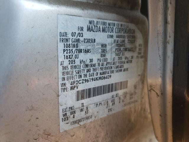 Photo 10 from auction – 2004 MAZDA TRIBUTE ES with VIN 4F2CZ96194KM06439