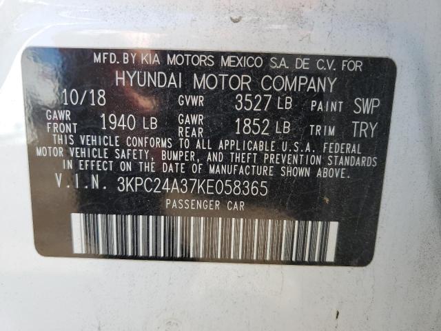 Photo 10 from auction – 2019 HYUNDAI ACCENT SE with VIN 3KPC24A37KE058365