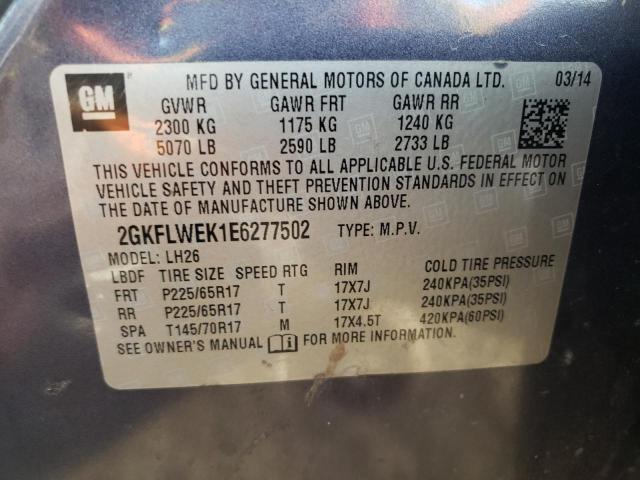 Photo 10 from auction – 2014 GMC TERRAIN SL with VIN 2GKFLWEK1E6277502