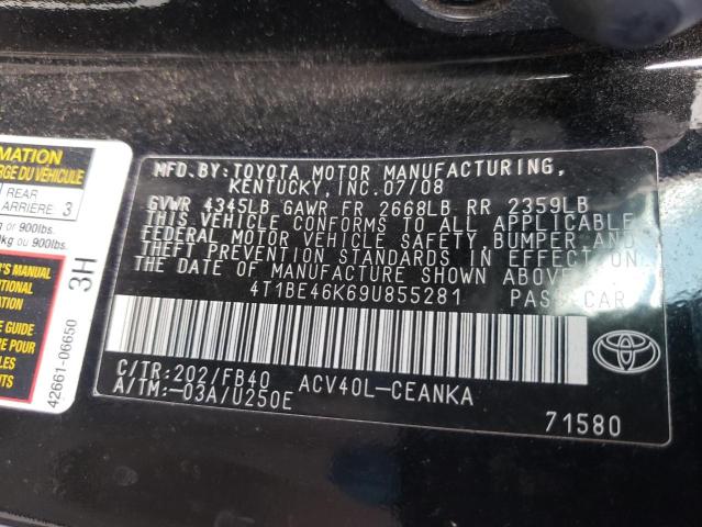 Photo 10 from auction – 2009 TOYOTA CAMRY BASE with VIN 4T1BE46K69U855281