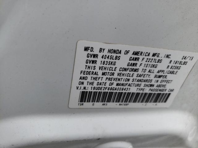 Photo 10 from auction – 2016 ACURA ILX PREMIU with VIN 19UDE2F88GA008431