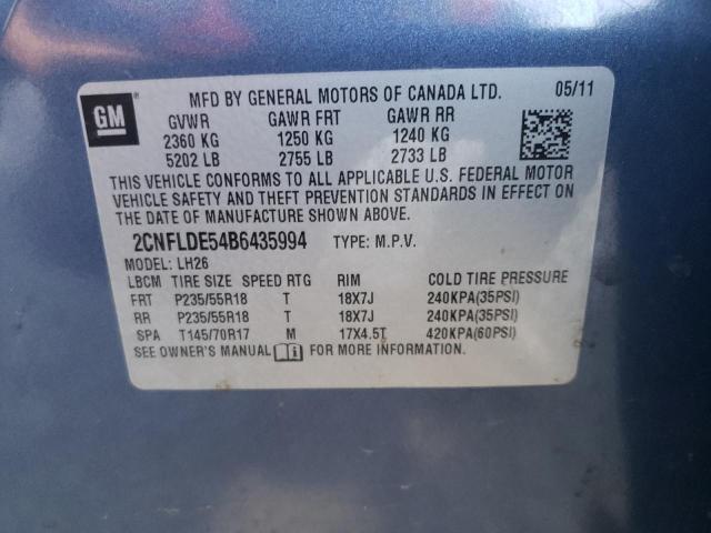 Photo 10 from auction – 2011 CHEVROLET EQUINOX LT with VIN 2CNFLDE54B6435994