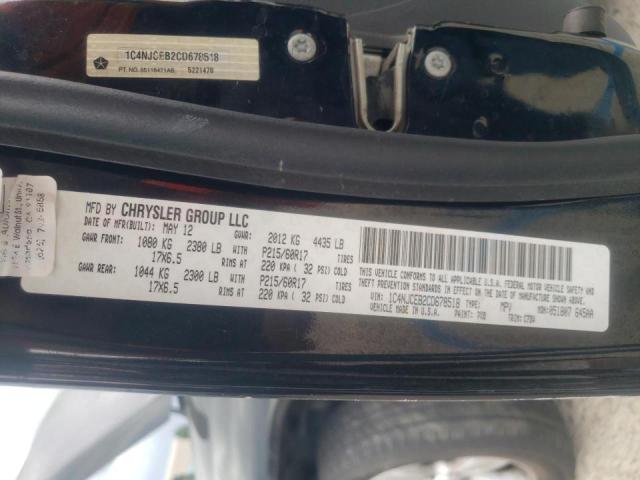 Photo 10 from auction – 2012 JEEP COMPASS LA with VIN 1C4NJCEB2CD678518