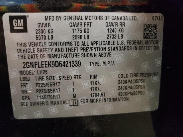 Photo 10 from auction – 2013 CHEVROLET EQUINOX LT with VIN 2GNFLEEK9D6421339