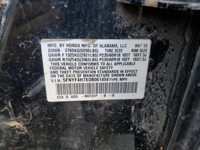 Photo 10 from auction – 2013 HONDA PILOT EXLN with VIN 5FNYF4H7XDB061454