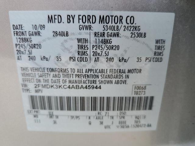 Photo 10 from auction – 2010 FORD EDGE LIMIT with VIN 2FMDK3KC4ABA45944