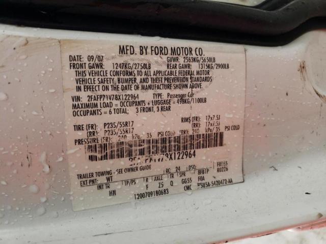 Zdjęcie 10 z aukcji – 2008 FORD CROWN VICT z VIN 2FAFP71V78X122964