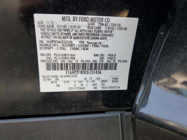 Photo 10 from auction – 2012 FORD TAURUS LIM with VIN 1FAHP2FW0CG131436