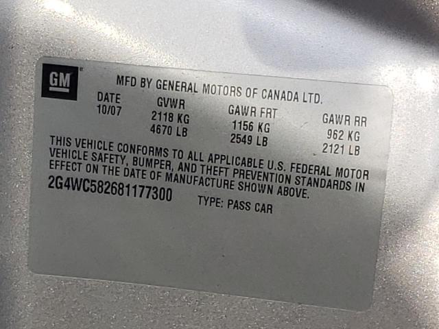 Photo 10 from auction – 2008 BUICK LACROSSE C with VIN 2G4WC582681177300