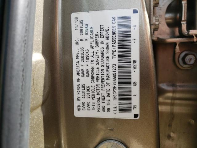 Photo 10 from auction – 2010 HONDA ACCORD EX with VIN 1HGCP2F75AA051273