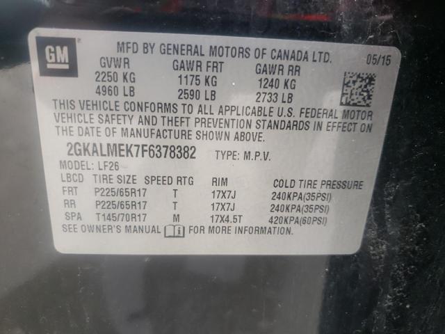 Photo 10 from auction – 2015 GMC TERRAIN SL with VIN 2GKALMEK7F6378382