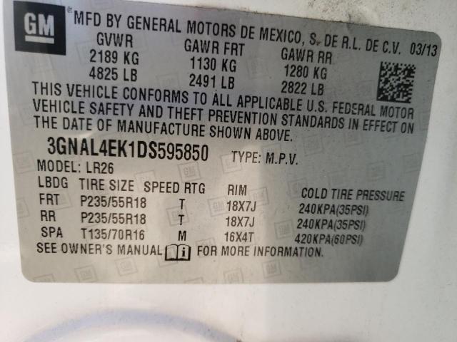 Photo 10 from auction – 2013 CHEVROLET CAPTIVA with VIN 3GNAL4EK1DS595850