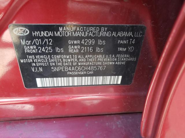 Photo 10 from auction – 2012 HYUNDAI SONATA GLS with VIN 5NPEB4AC6CH485767