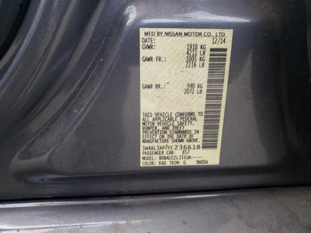 Photo 10 from auction – 2015 NISSAN ALTIMA 2.5 with VIN 1N4AL3AP7FC236618