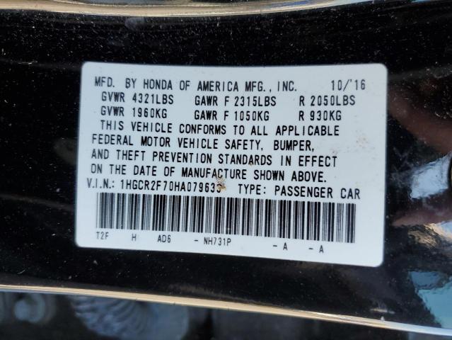 Photo 10 from auction – 2017 HONDA ACCORD EX with VIN 1HGCR2F70HA079633