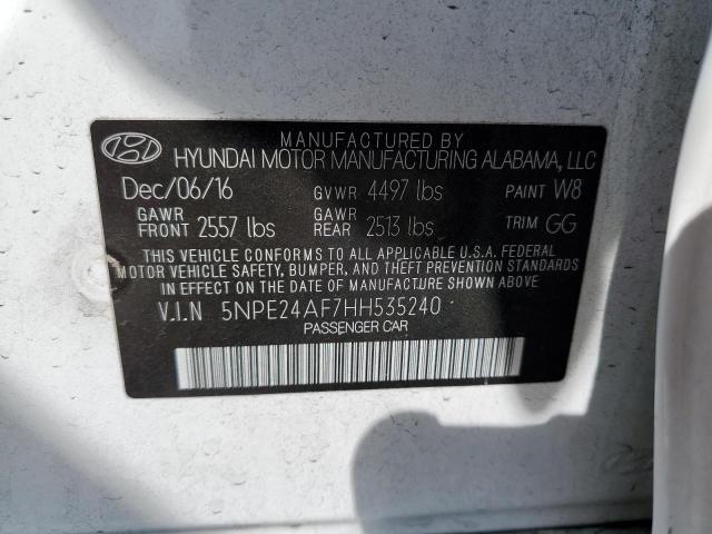 Photo 10 from auction – 2017 HYUNDAI SONATA SE with VIN 5NPE24AF7HH535240