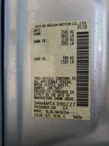Photo 10 from auction – 2018 NISSAN MAXIMA 3.5 with VIN 1N4AA6AP5JC390227