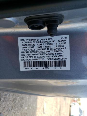 Photo 10 from auction – 2019 HONDA CIVIC EX with VIN 2HGFC3B36KH353529