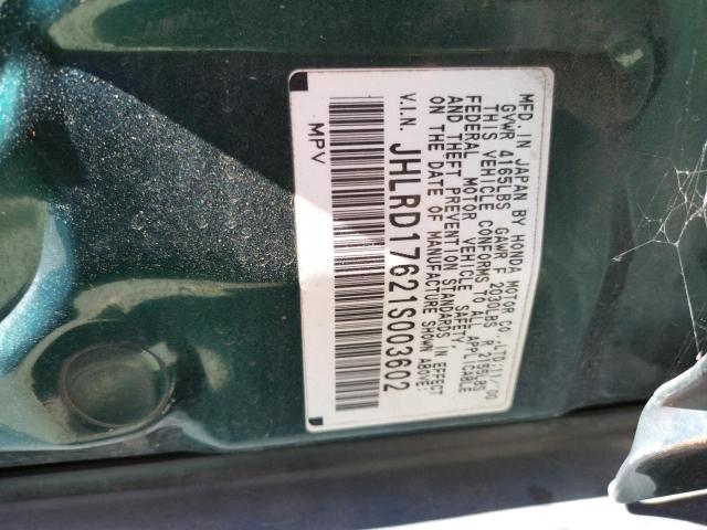 Photo 10 from auction – 2001 HONDA CR-V EX with VIN JHLRD17621S003602