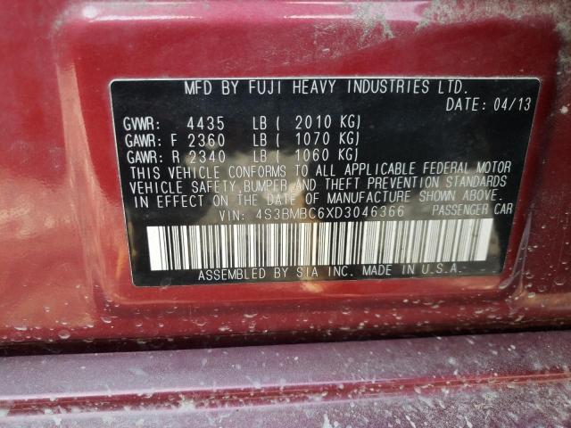 Photo 10 from auction – 2013 SUBARU LEGACY 2.5 with VIN 4S3BMBC6XD3046366