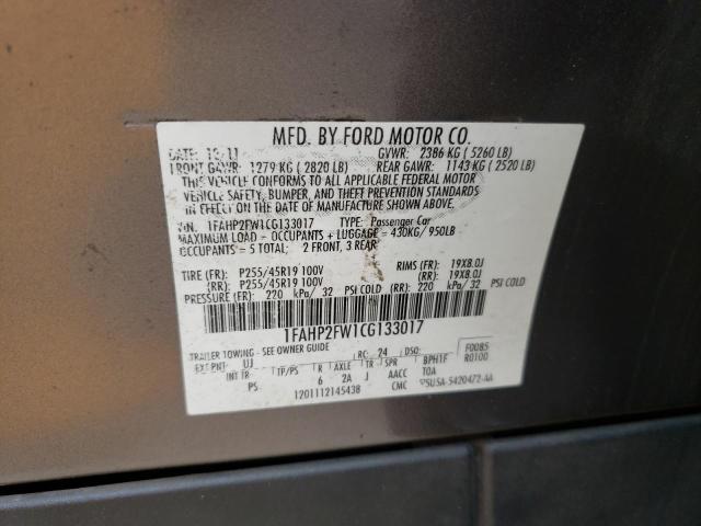 Photo 10 from auction – 2012 FORD TAURUS LIM with VIN 1FAHP2FW1CG133017