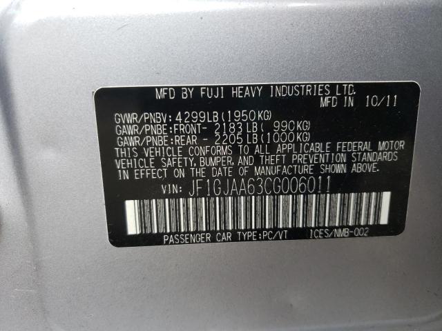 Photo 10 from auction – 2012 SUBARU IMPREZA with VIN JF1GJAA63CG006011