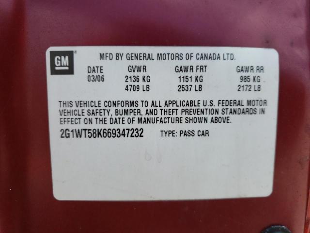 Foto 10 de la subasta – 2006 CHEVROLET IMPALA LT con VIN 2G1WT58K669347232