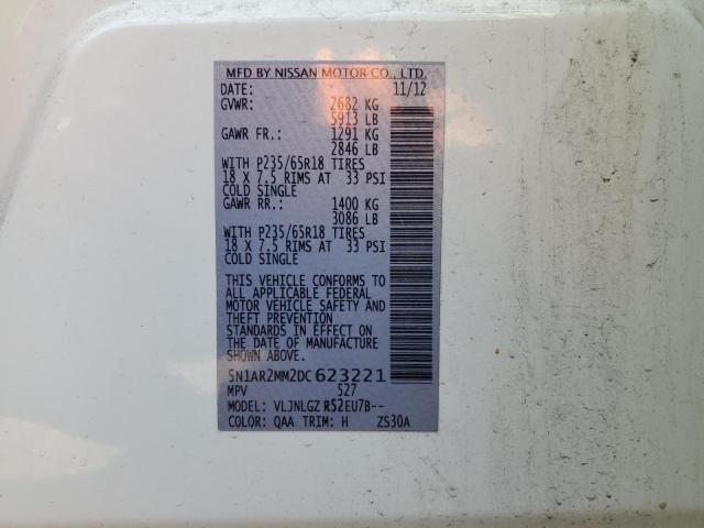 Photo 10 from auction – 2013 NISSAN PATHFINDER with VIN 5N1AR2MM2DC623221