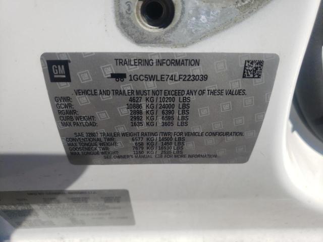 Photo 10 from auction – 2020 CHEVROLET SILVERADO with VIN 1GC5WLE74LF223039