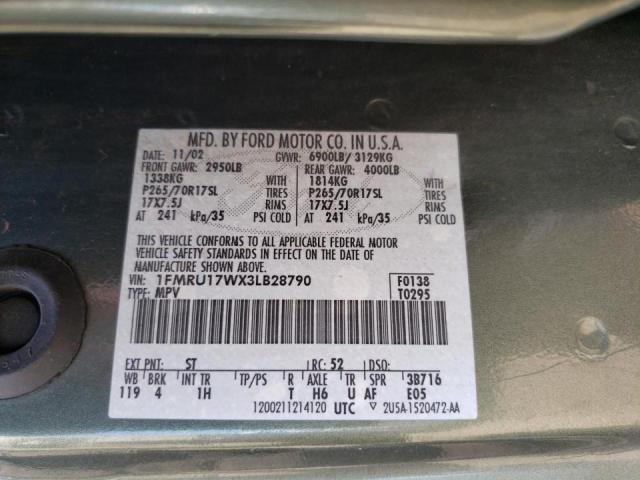Photo 10 from auction – 2003 FORD EXPEDITION with VIN 1FMRU17WX3LB28790