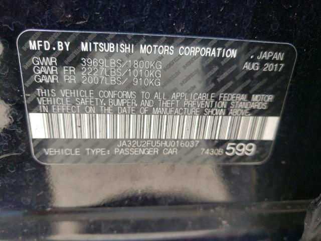 Photo 10 from auction – 2017 MITSUBISHI LANCER ES with VIN JA32U2FU5HU016037