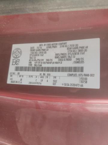 Photo 10 from auction – 2017 FORD F150 SUPER with VIN 1FTFX1EF8HFA16013