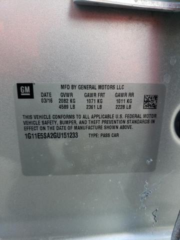 Photo 10 from auction – 2016 CHEVROLET MALIBU LIM with VIN 1G11E5SA2GU151233