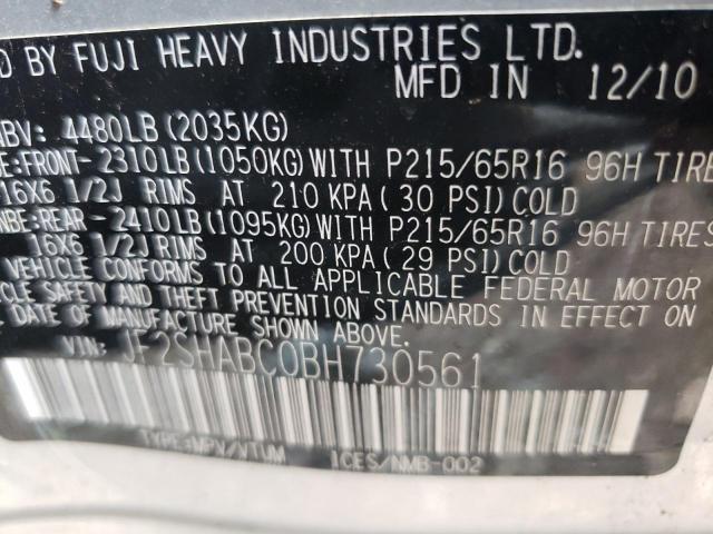 Photo 10 from auction – 2011 SUBARU FORESTER 2 with VIN JF2SHABC0BH730561