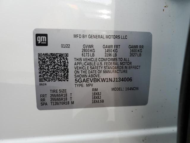 Photo 10 from auction – 2022 BUICK ENCLAVE PR with VIN 5GAEVBKW1NJ134006