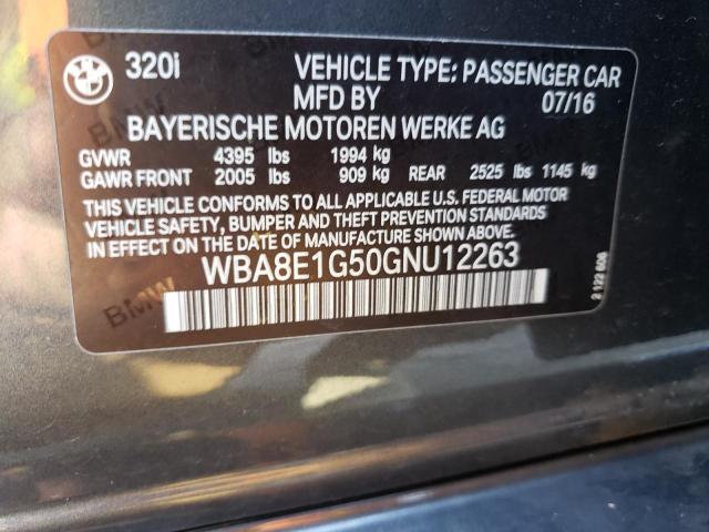 Photo 10 from auction – 2016 BMW 320 I with VIN WBA8E1G50GNU12263