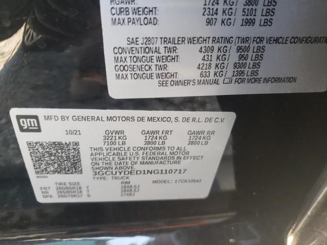 Фото 8 с аукциона – 2022 CHEVROLET SILVERADO с VIN 3GCUYDED1NG110717