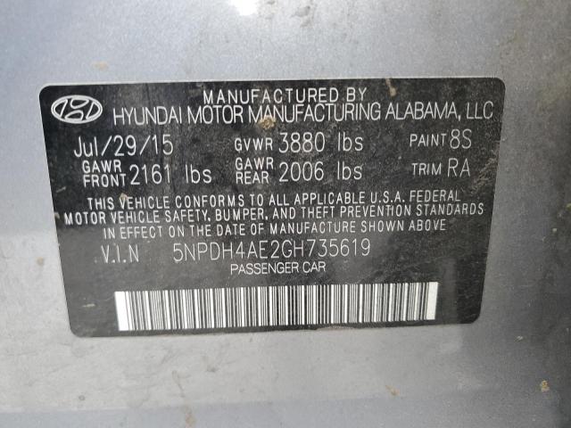 Photo 10 from auction – 2016 HYUNDAI ELANTRA SE with VIN 5NPDH4AE2GH735619
