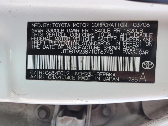 Photo 10 from auction – 2007 TOYOTA YARIS with VIN JTDBT923871016740