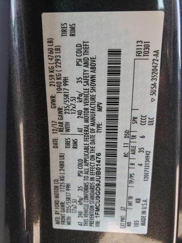 Photo 10 from auction – 2018 FORD ESCAPE SE with VIN 1FMCU9GD9JUB01476