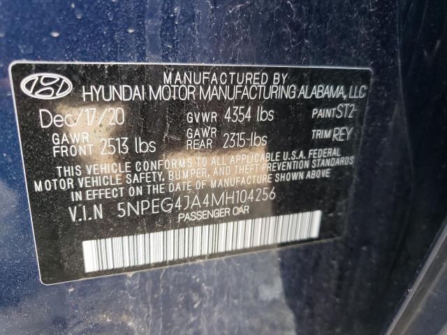 Photo 10 from auction – 2021 HYUNDAI SONATA SE with VIN 5NPEG4JA4MH104256